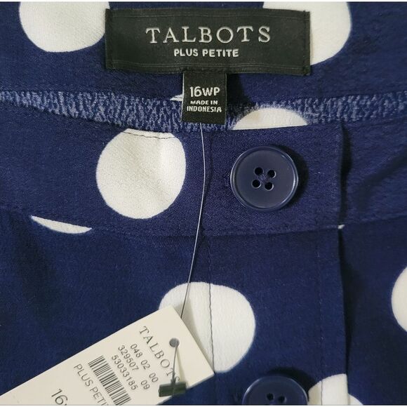 Talbots Navy Dotty Print Midi Skirt - Picture 6 of 15